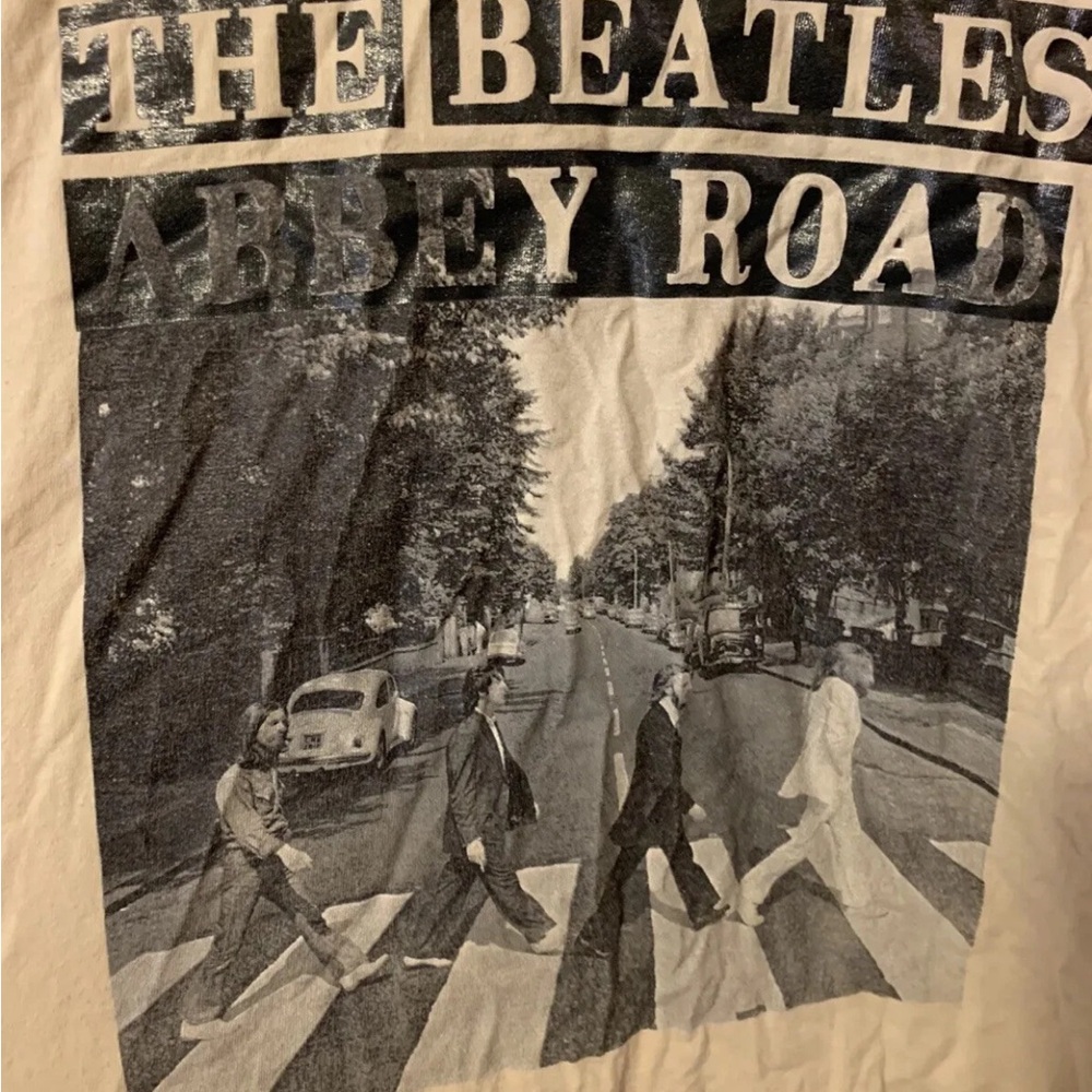The Beatles Mens Sz‎ M Abbey Road Cream Cotton T Shirt